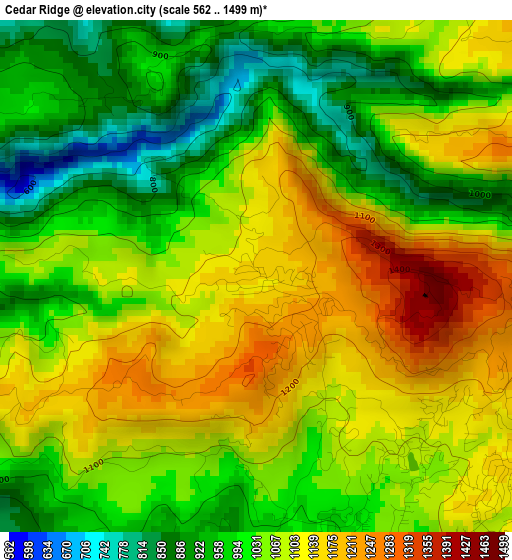 Cedar Ridge elevation map