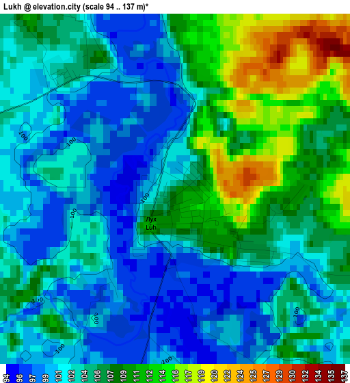 Lukh elevation map