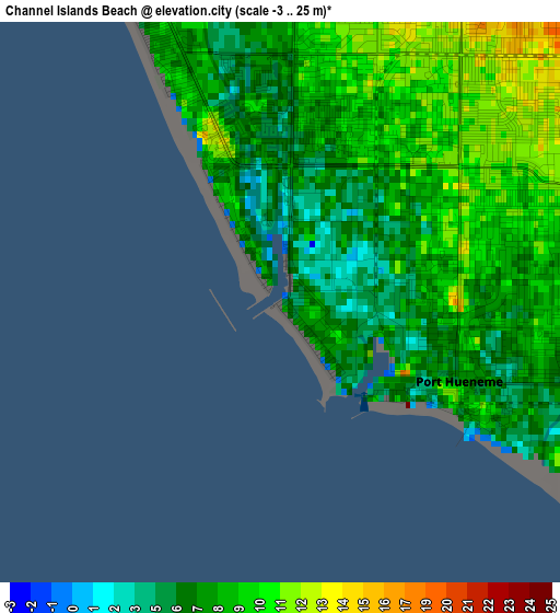 Channel Islands Beach elevation map