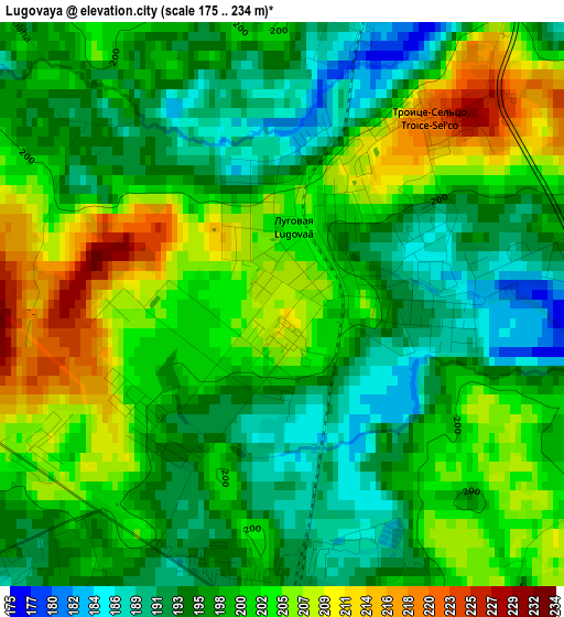 Lugovaya elevation map