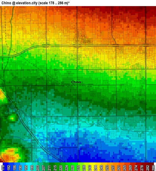 Chino elevation map