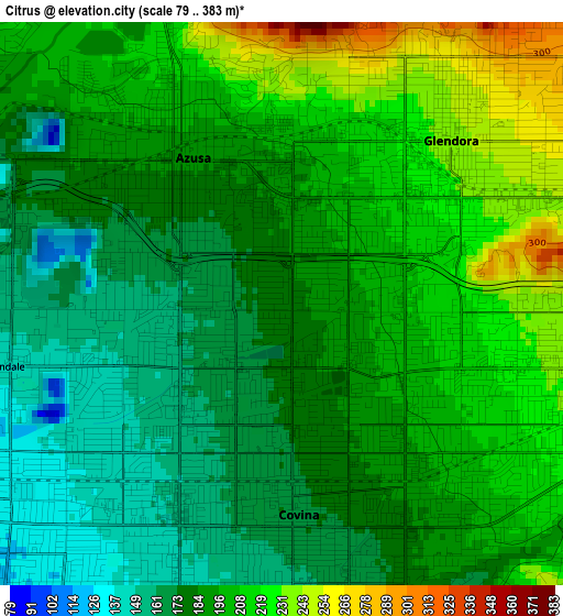 Citrus elevation map