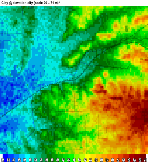 Clay elevation map