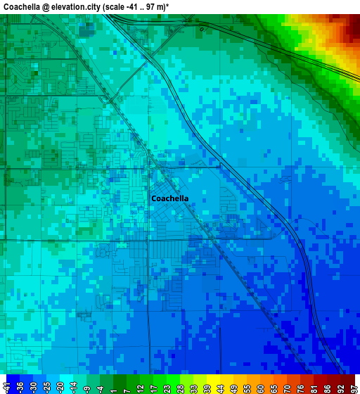 Coachella elevation map