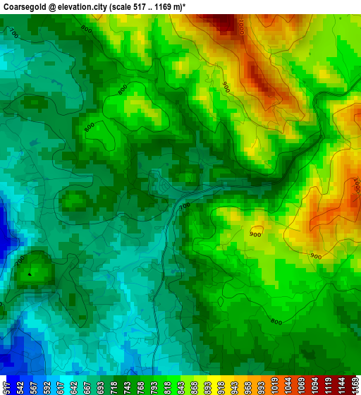 Coarsegold elevation map