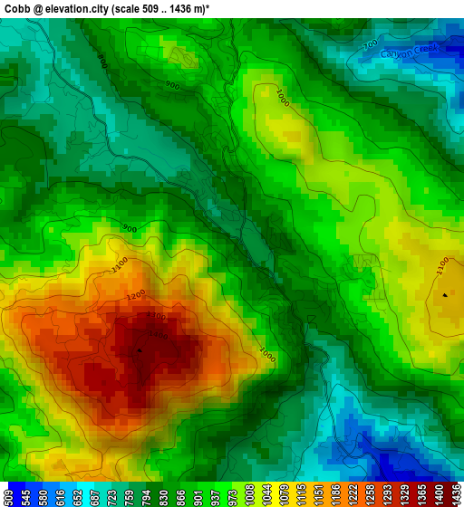 Cobb elevation map