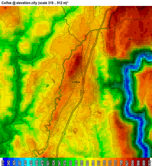 Colfax elevation map