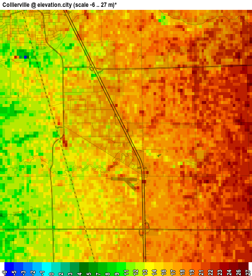 Collierville elevation map