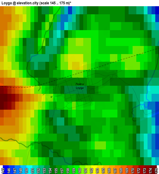 Loyga elevation map