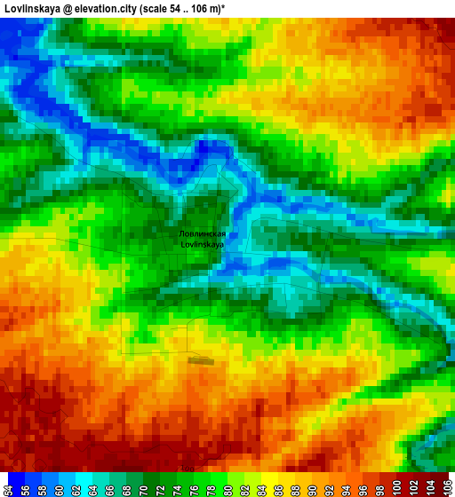 Lovlinskaya elevation map