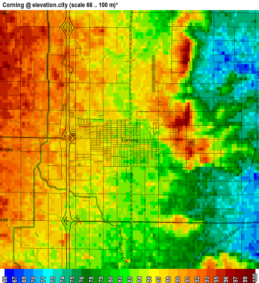 Corning elevation map