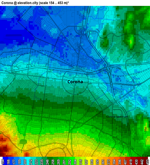 Corona elevation map