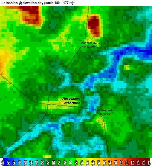 Lotoshino elevation map