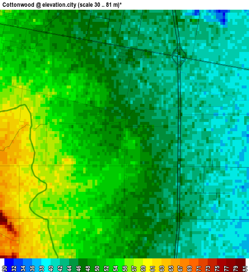 Cottonwood elevation map