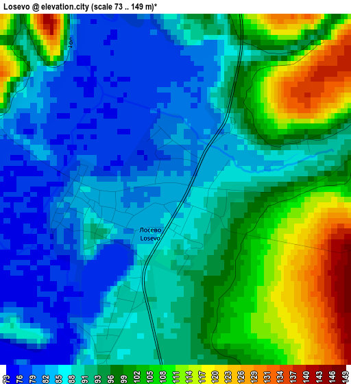 Losevo elevation map