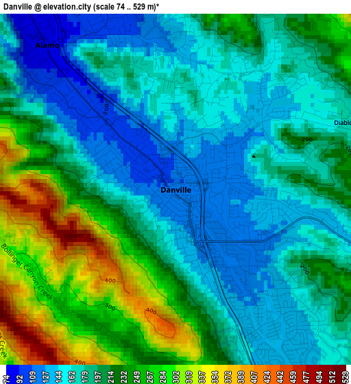 Danville elevation map