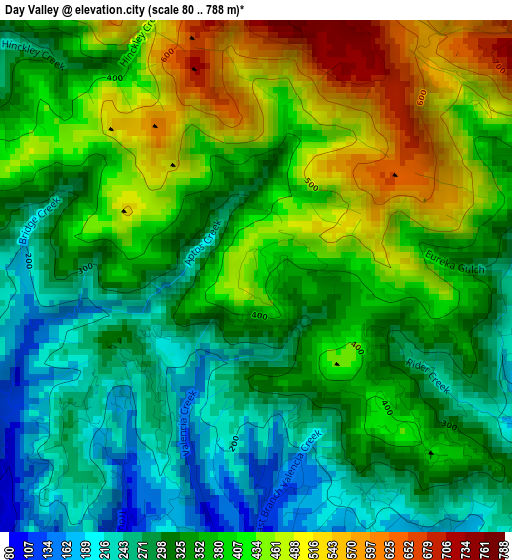 Day Valley elevation map