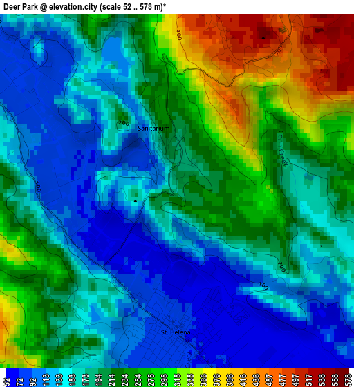 Deer Park elevation map