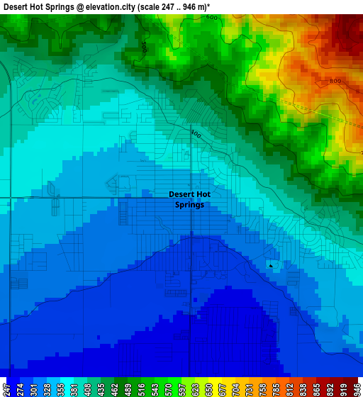 Desert Hot Springs elevation map