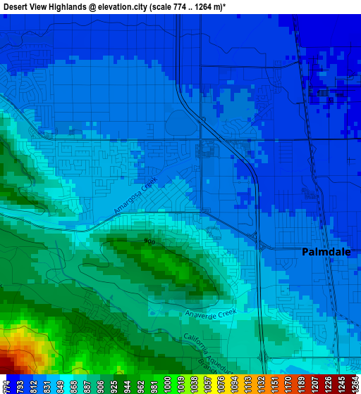 Desert View Highlands elevation map