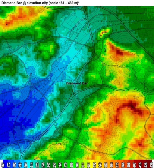 Diamond Bar elevation map