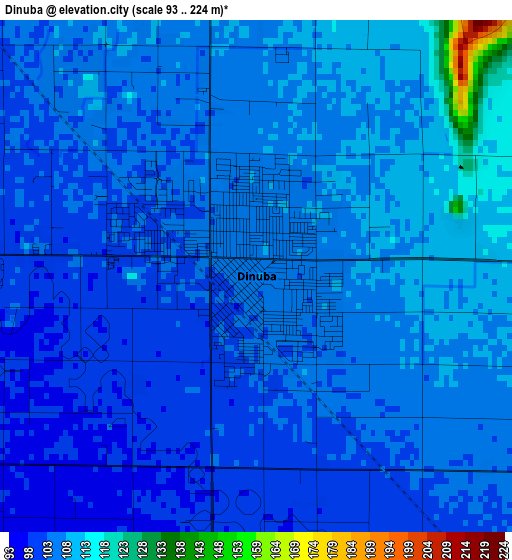 Dinuba elevation map