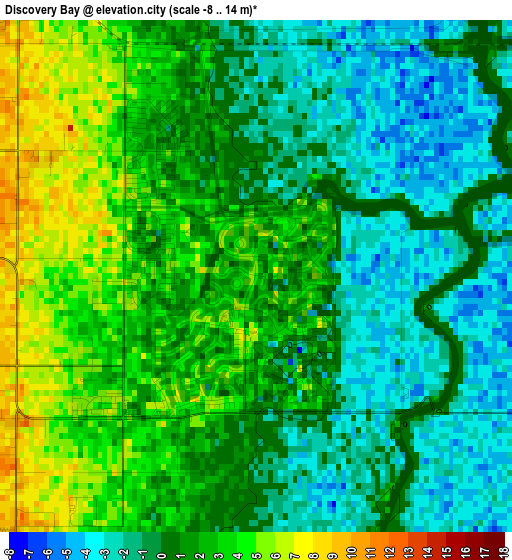 Discovery Bay elevation map