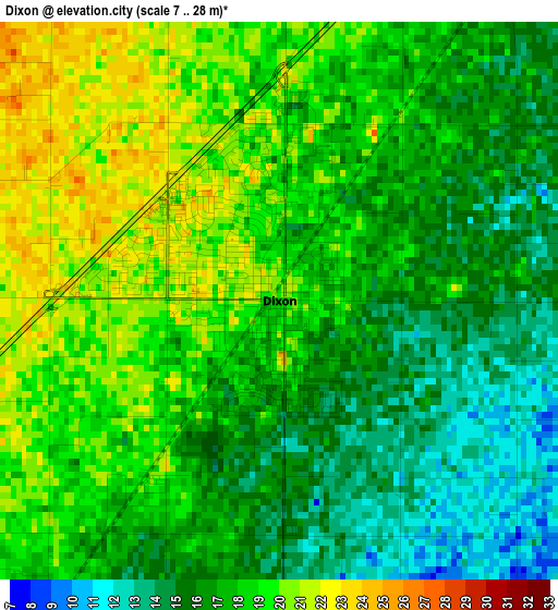 Dixon elevation map