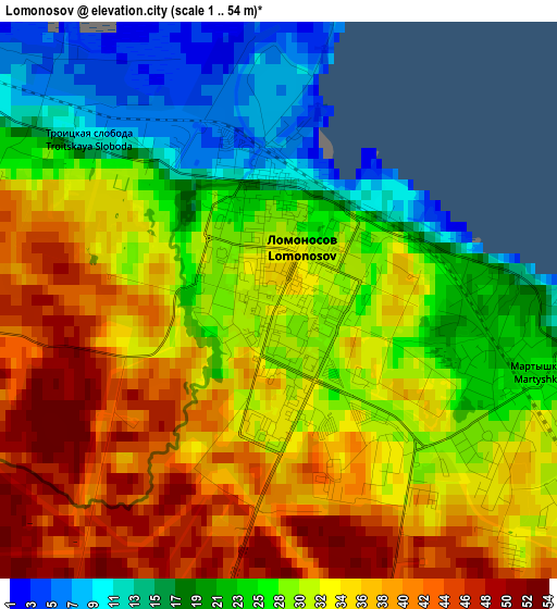 Lomonosov elevation map