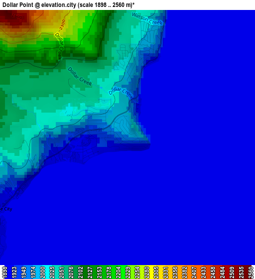 Dollar Point elevation map