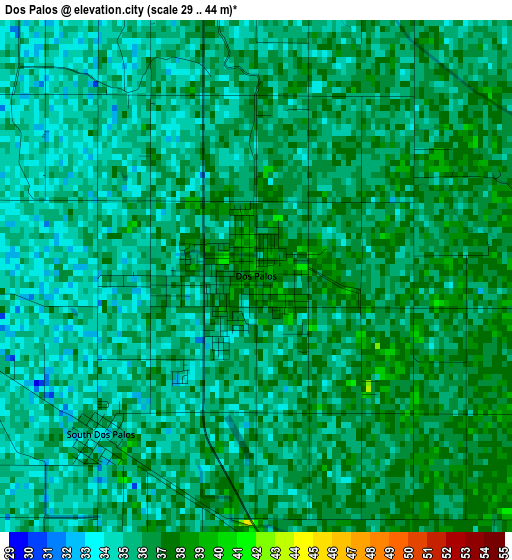 Dos Palos elevation map