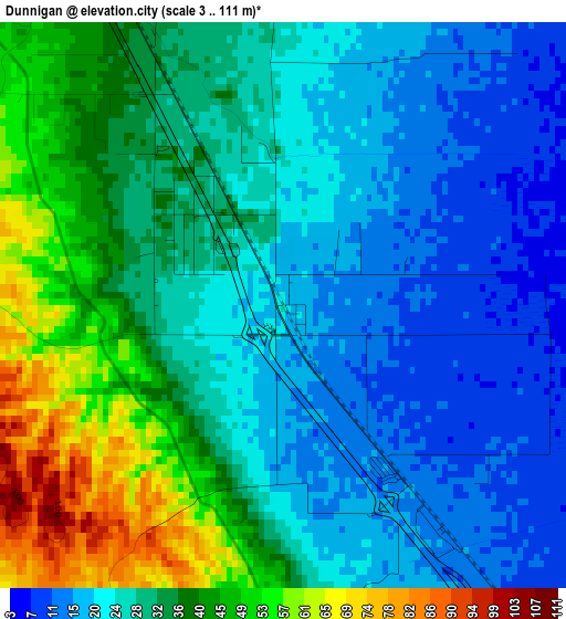 Dunnigan elevation map