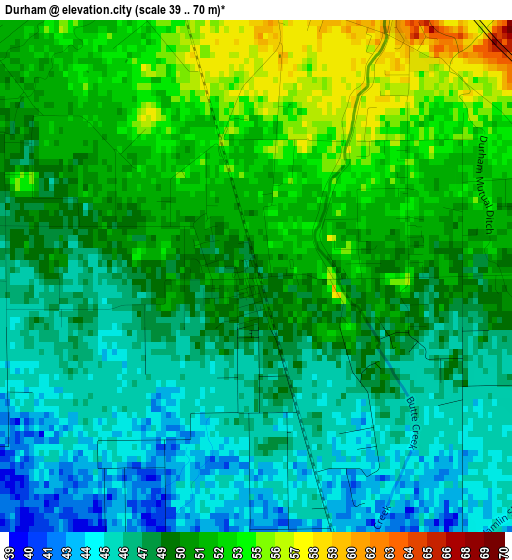 Durham elevation map