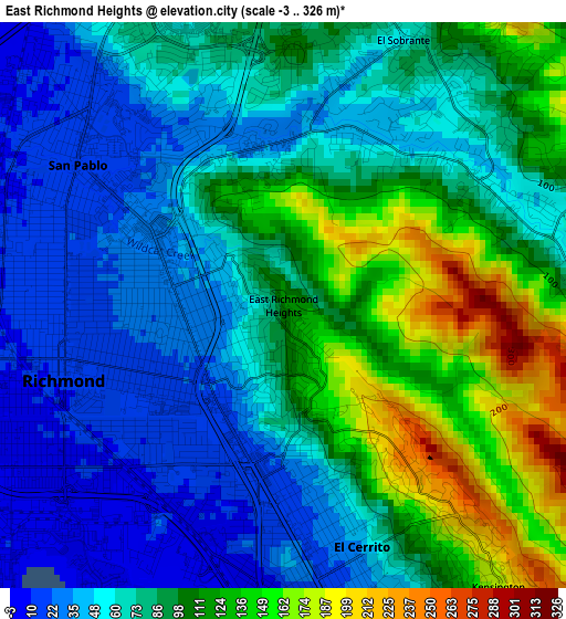 East Richmond Heights elevation map