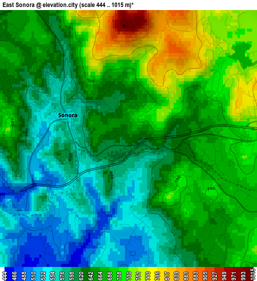 East Sonora elevation map