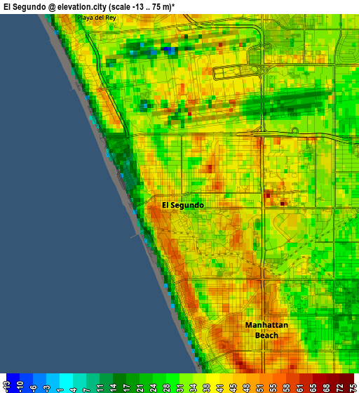 El Segundo elevation map