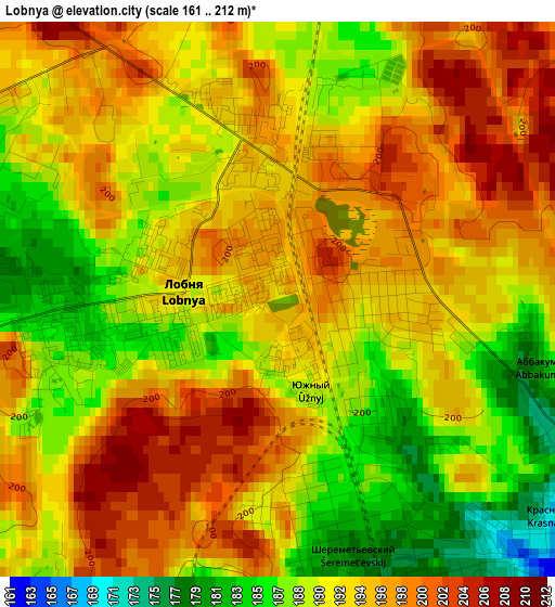 Lobnya elevation map