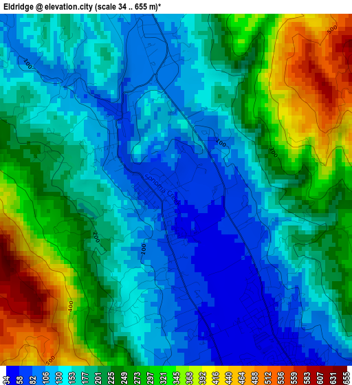 Eldridge elevation map