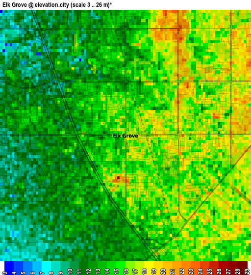 Elk Grove elevation map