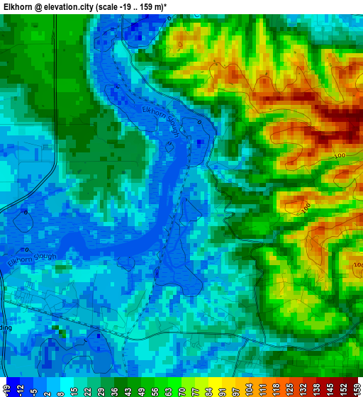 Elkhorn elevation map