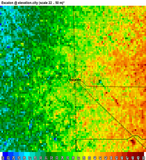 Escalon elevation map