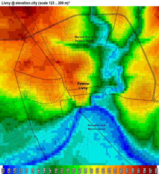 Livny elevation map