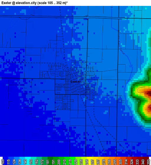 Exeter elevation map