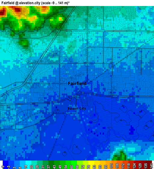 Fairfield elevation map