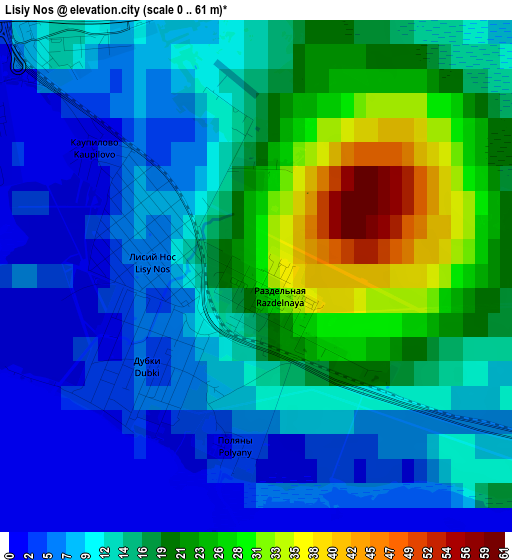 Lisiy Nos elevation map