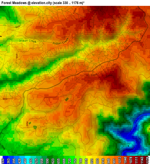 Forest Meadows elevation map