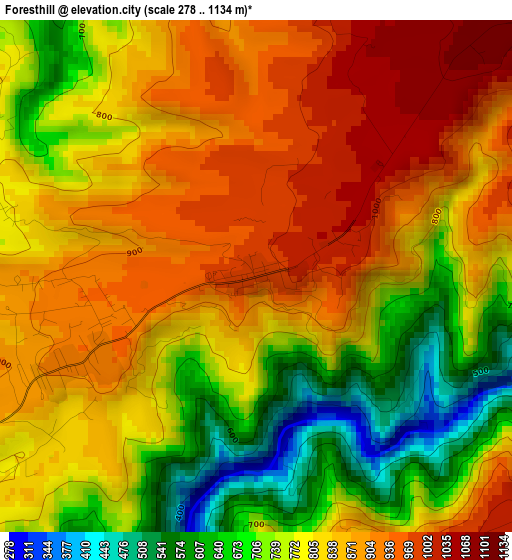 Foresthill elevation map