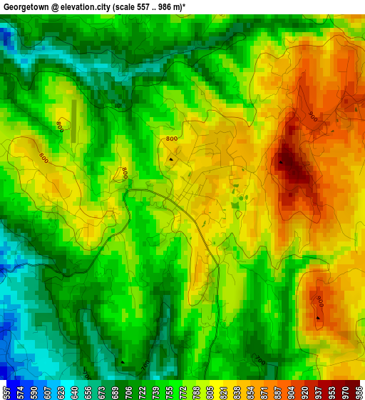 Georgetown elevation map