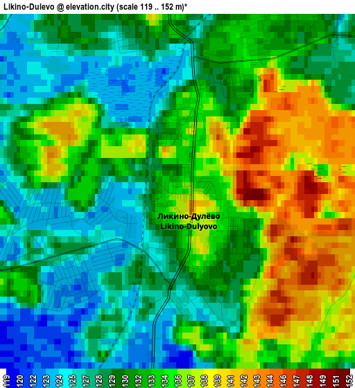 Likino-Dulevo elevation map