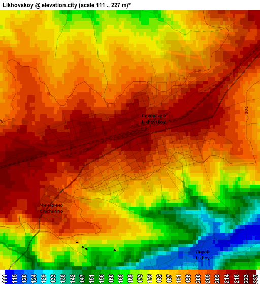 Likhovskoy elevation map